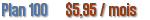 Plan d'h&eacute;bergement de site web : 100 Mo d'espace disque - 5 Go de bande passante - 1 nom de domaine(*) - PHP